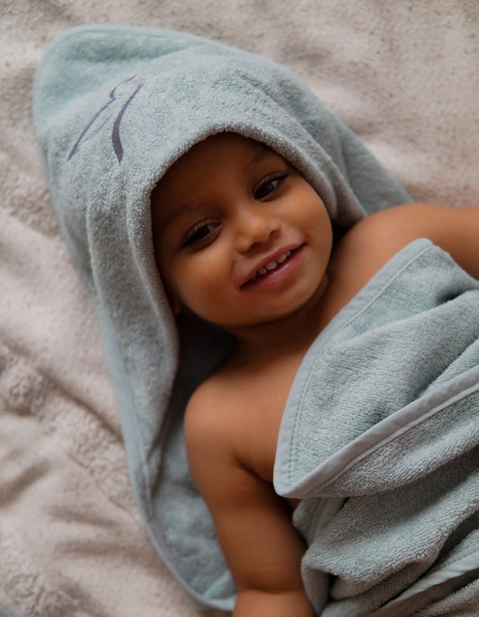 Asciugamano con il cappuccio e il panno da lavare 100 cm × 100 cm Menta