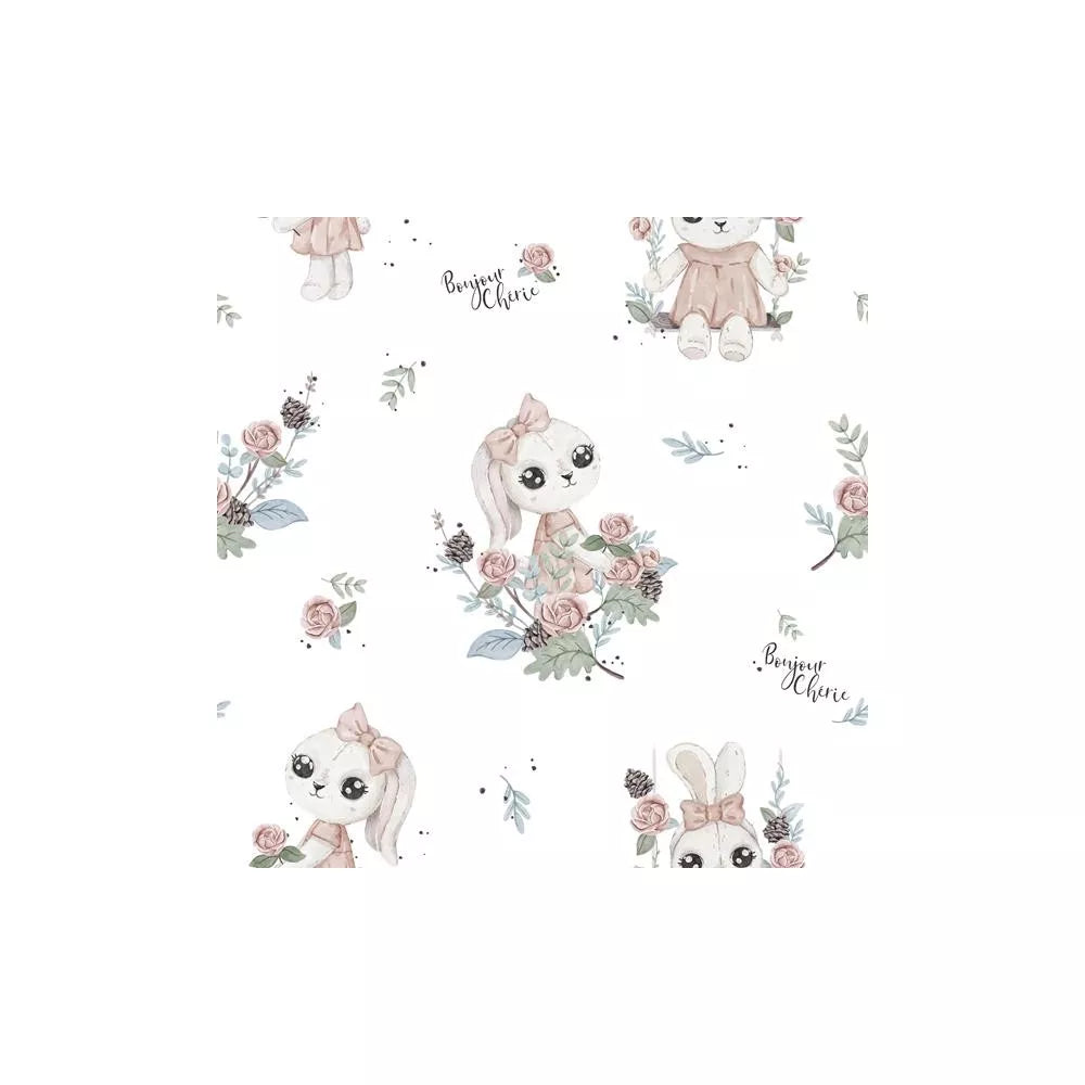 Set lettino Trapunta 135 x 100 cm con il cuscino 60 x 40 cm Coniglietto Romantico