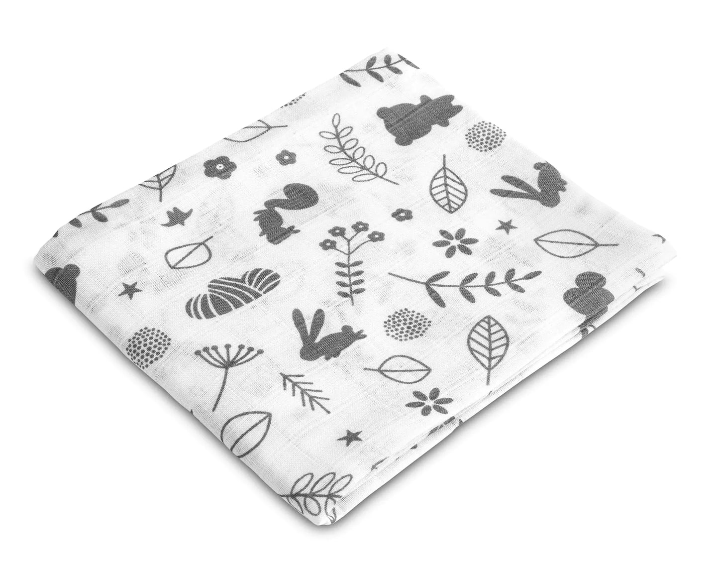 Panno in mussola neonato 70x 80 cm FORESTA BIANCA