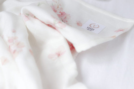 Panno mussola neonato 80cm x 80cm JAPANESE FLOWERS