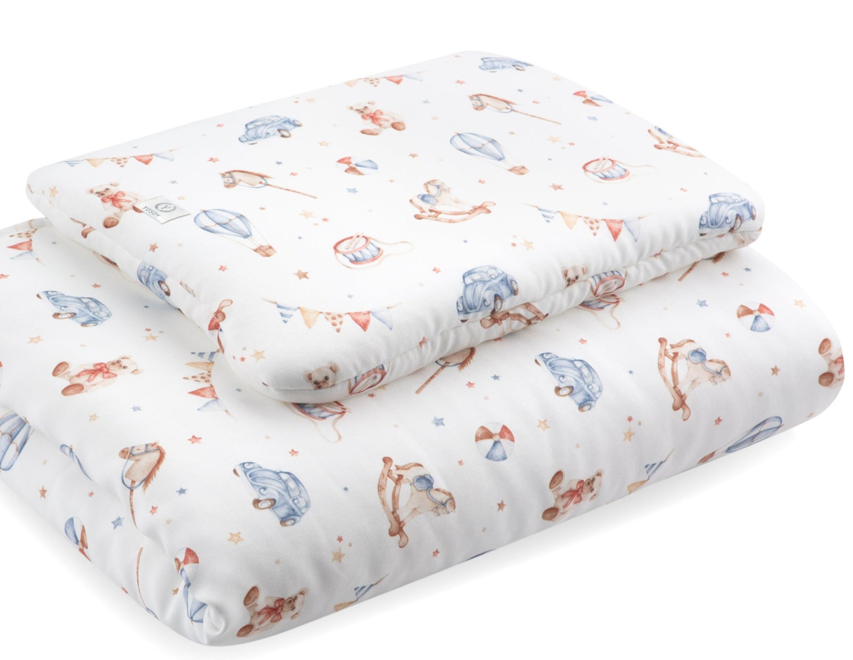 Set lettino Trapunta 135 x 100 cm e cuscino abbinato 2/6 anni Retro Giocattoli