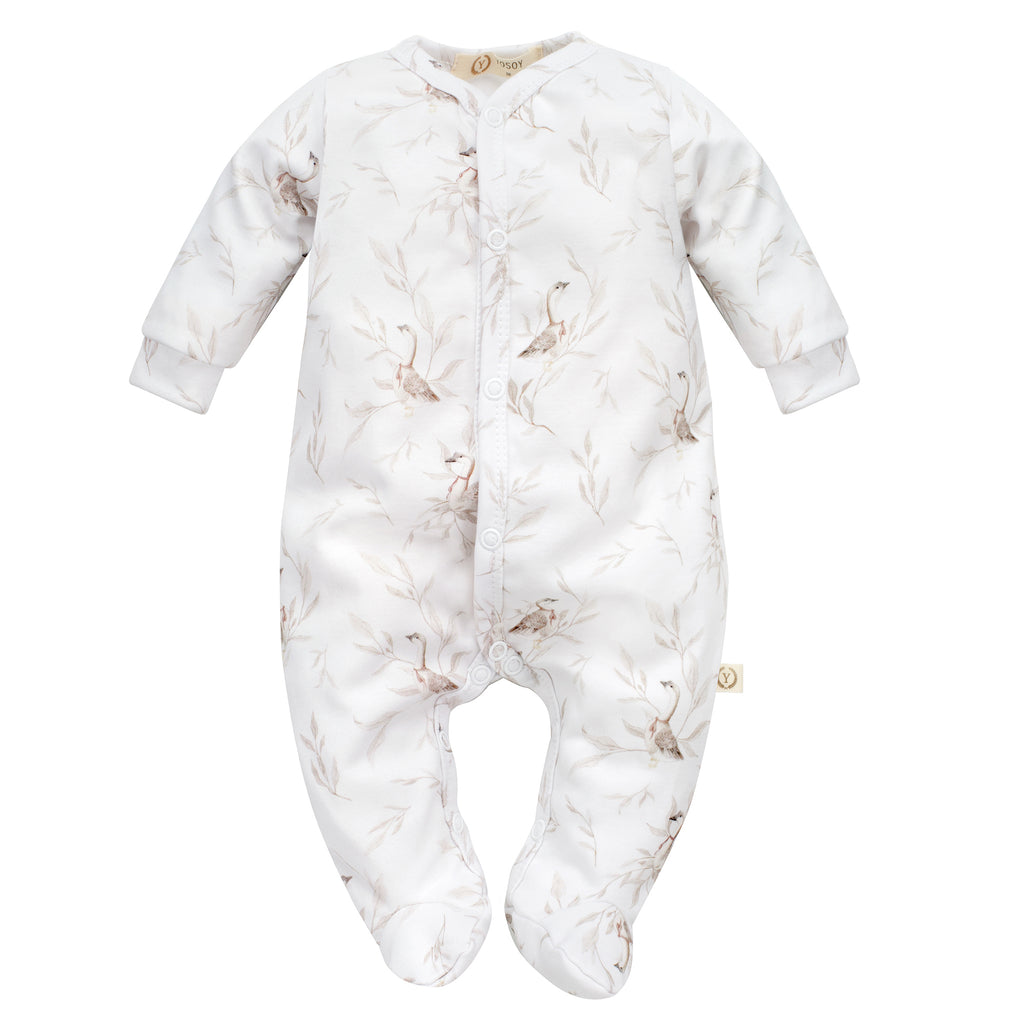 Tutina neonato in cotone organico fantasia Gooses
