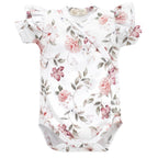 Body cotone organico manica corta 56cm BOHO FLOWERS PINK