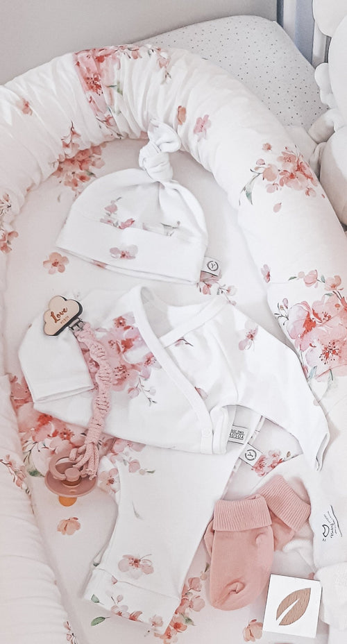 Body cotone organico manica corta 56cm JAPANESE FLOWERS