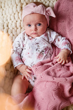 Body cotone organico manica corta 62cm BOHO FLOWERS PINK