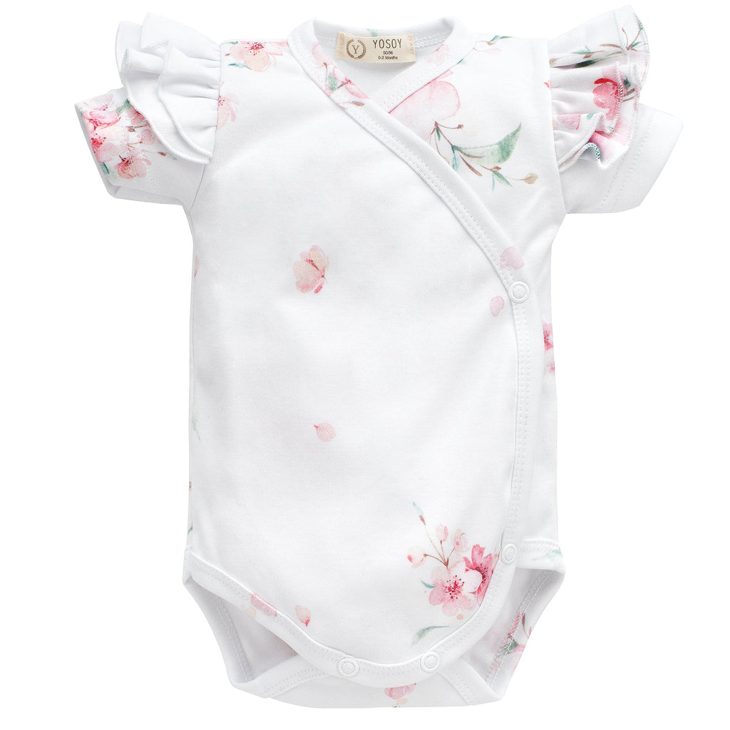 Body cotone organico manica corta 62cm JAPANESE FLOWERS