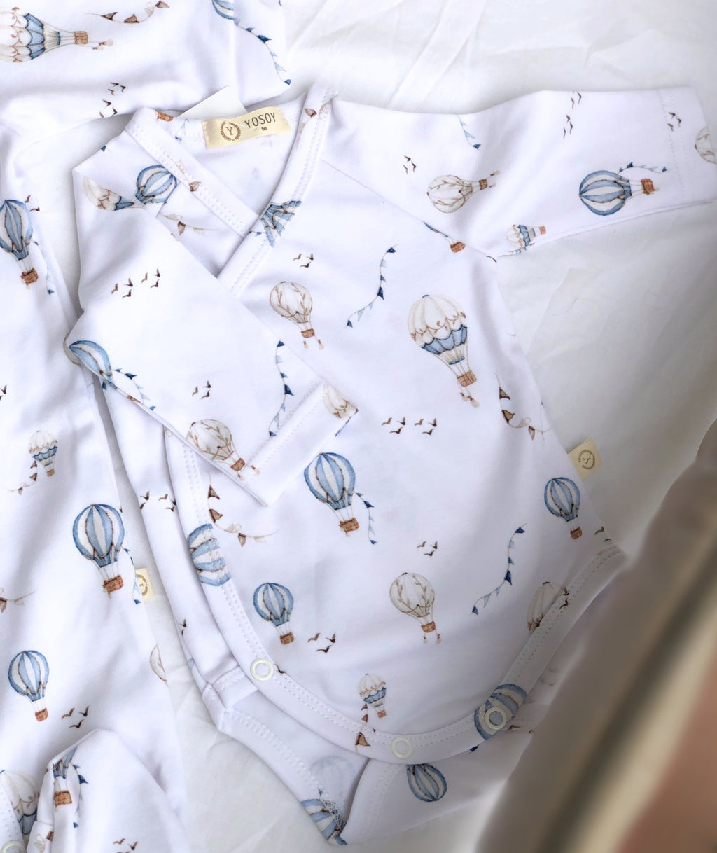 Body Cotone Organico Manica Lungha 56CM RETRO BALOONS