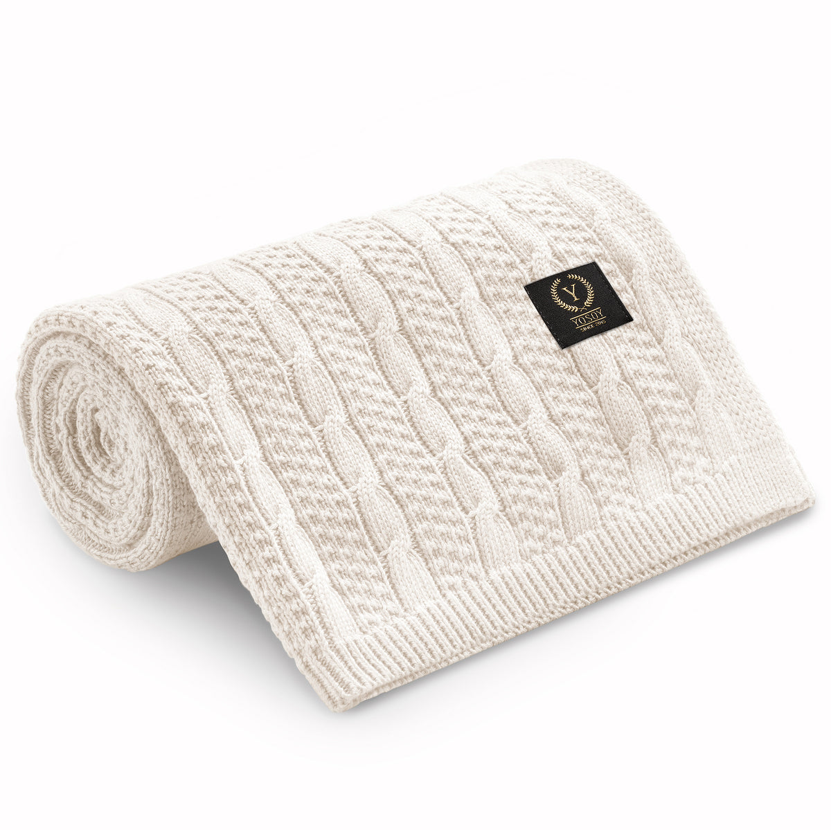 Copertina Vintage bianco perla in cotone e viscosa di bambù