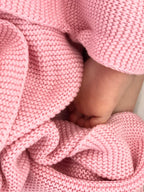 Copertina cotone, bambù / rosa chiaro 80 x 100 cm