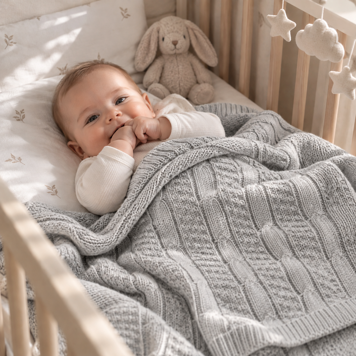 Neonato con Copertina Vintage grigio argento