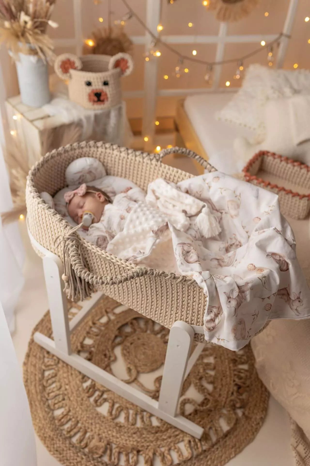 CESTA MOSE' / PORTABEBE' 100% COTONE