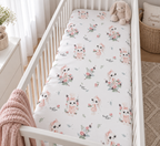 Lenzuolo con elastico per lettino 60x120 cm in cotone – Coniglietto Romantico