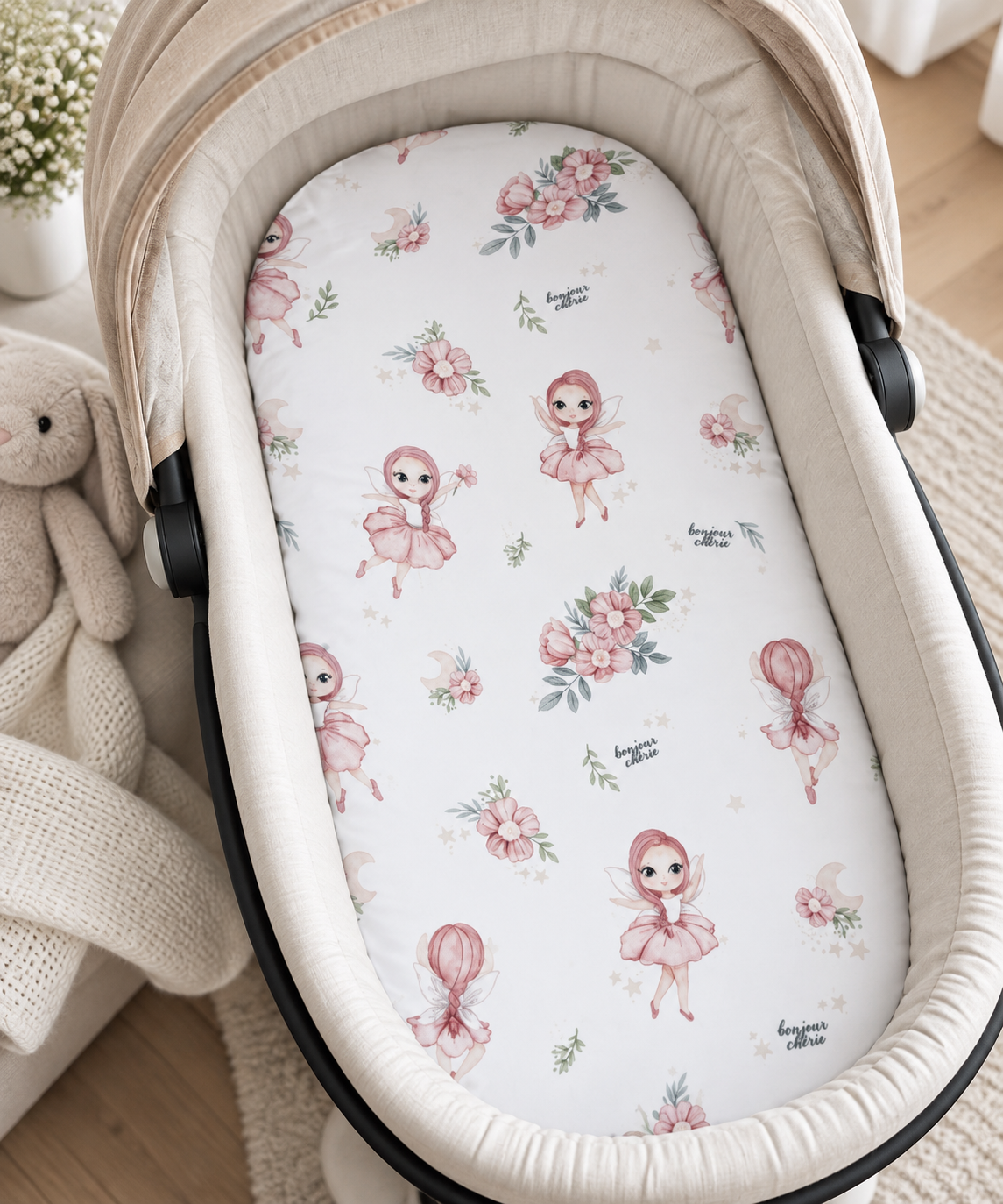 Le Fate: Lenzuolo gondola e culla 35x75 cm in cotone – fantasia Le Fate