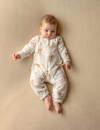 Tutina estiva in mussola manica lunga Mucca 62 cm