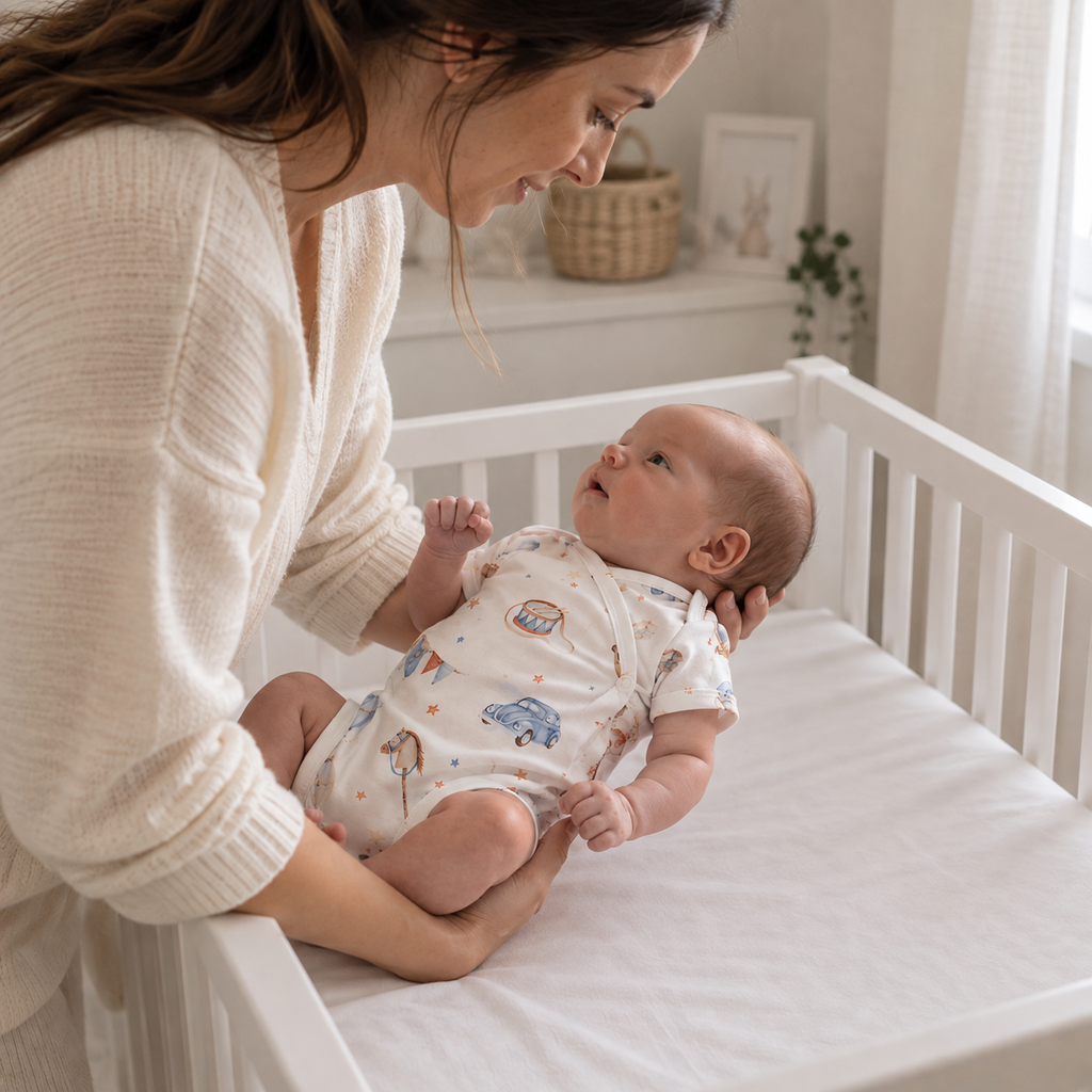 Neonato con Body Retro Giocattoli in cotone organico Amilove
