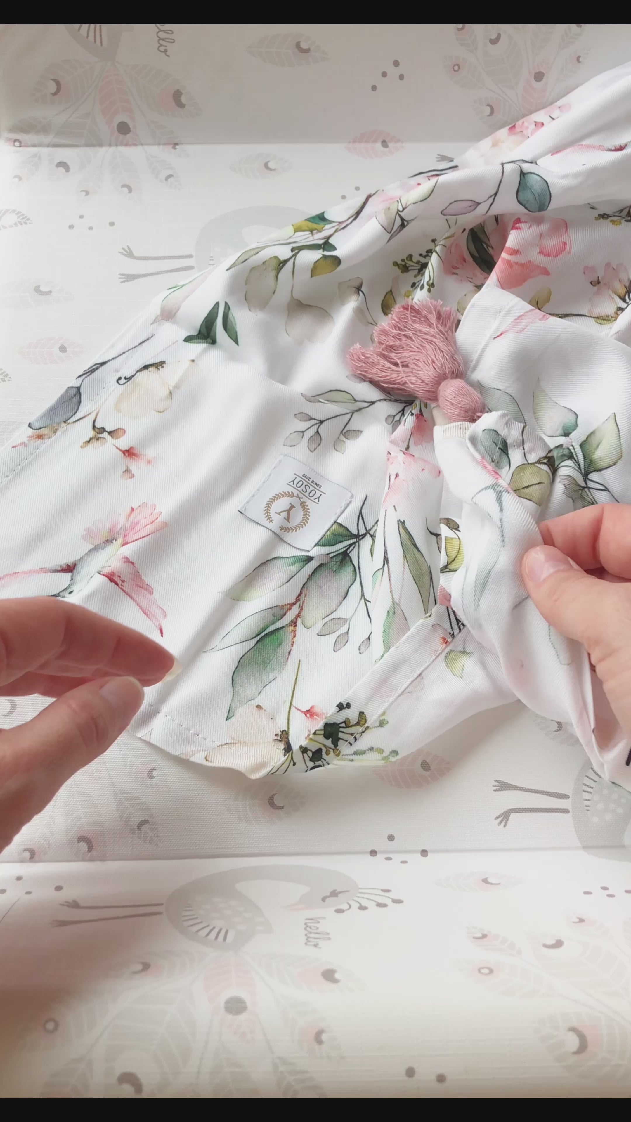 Swaddle fascia neonato 100cm x 70cm GIARDINO SEGRETO