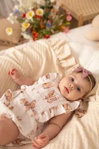 Tutina estiva in mussola Farfalle 62 cm