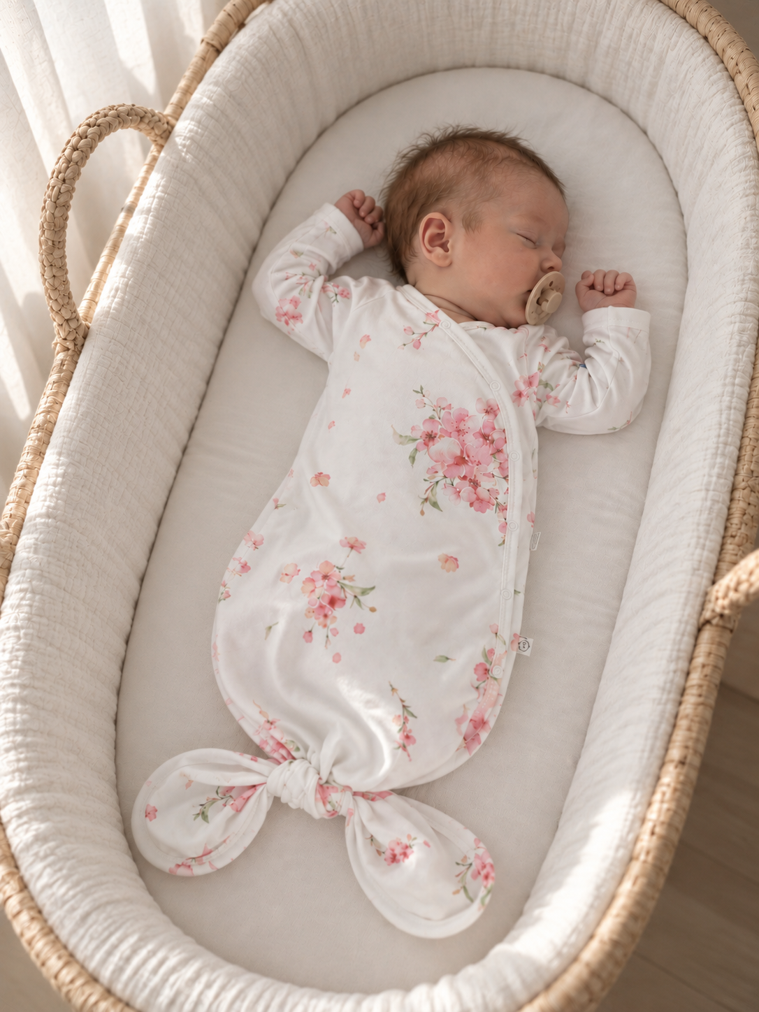Neonato con Sacco Nanna Teddy fantasia Japanese Flowers in cotone organico