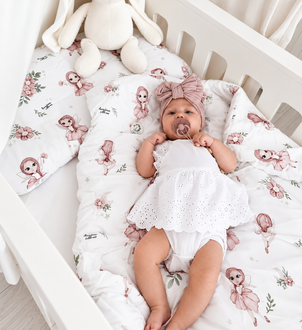 bambina con la trapunta neonato 65x75 cm in viscosa di bambù – fantasia Le Fate
