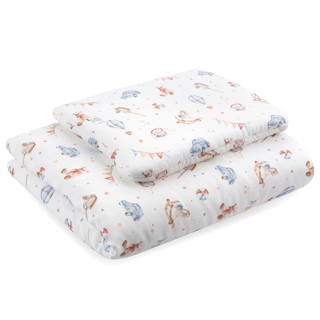 Trapunta imbottita anallergica in BAMBÙ 135 ×100 RETRO GIOCATTOLI