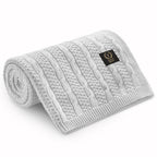 Copertina Vintage grigio argento in cotone e viscosa di bambù