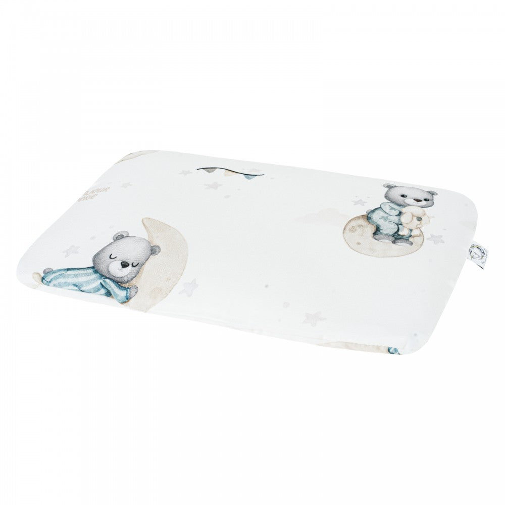 Cuscino piatto neonato 25x30 cm in viscosa di bambù – fantasia Orsetti

