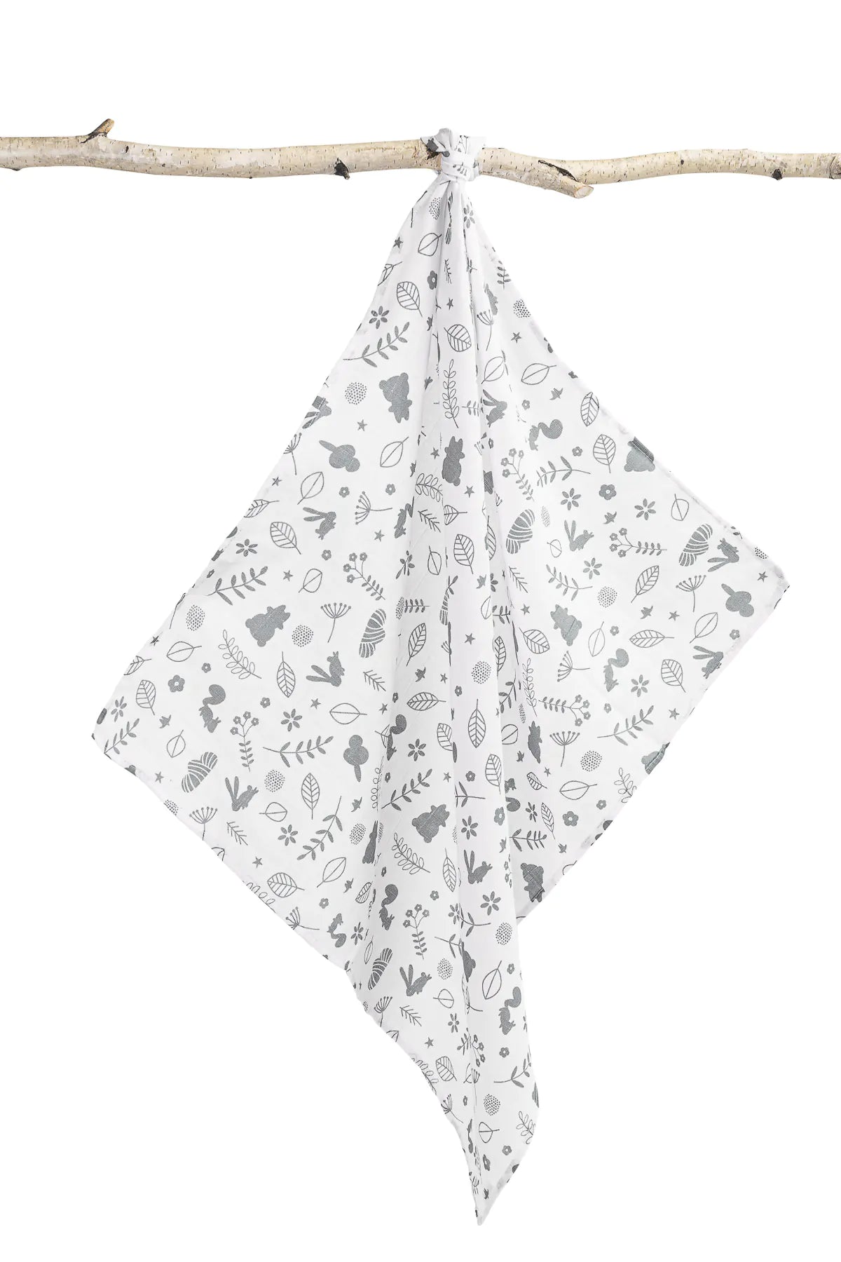 Panno in mussola neonato 70x 80 cm FORESTA BIANCA