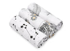Foto principale: Set 3 panni neonato in mussola di cotone 70 × 80 cm Bianco Grigio
