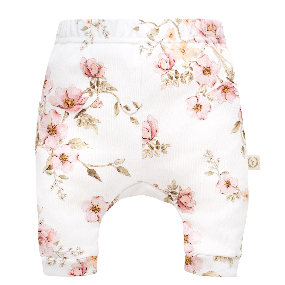 Pantalone neonato in cotone organico fantasia floreale Wild Rose
